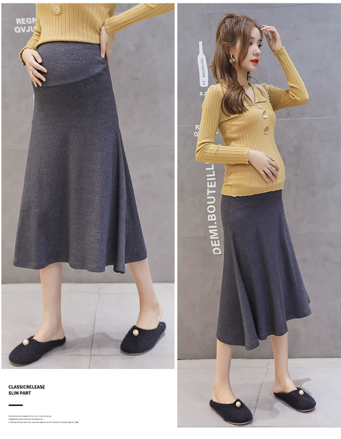 Spódnica długa dla kobiet w ciąży z falującym krojem - modny hit jesieni 2019 - Wianko - 11