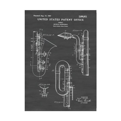 Czarno-biały plakat o stylu industrialnym i minimalistycznym z motywem instrumentów muzycznych do dekoracji domu - Wianko - 9