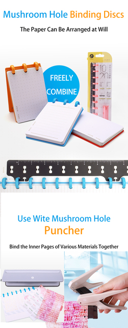 Zestaw dysków do notebooków - linijka oprawa Disc Binding Ring DIY t-mushroom Hole - notatnik liść indeks linijka wiążące akcesoria - Wianko - 3