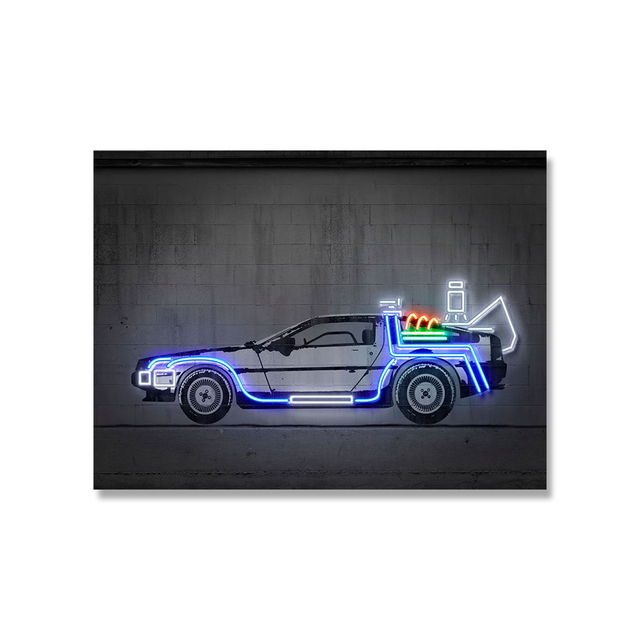 Obraz plakatowy Neon Vehicle Ghostbusters – nowoczesna grafika uliczna, chłopięcy prezent, dekoracja pokojowa, bez ramki - Wianko - 12