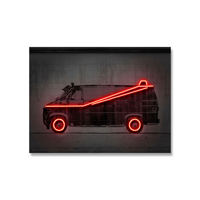Obraz plakatowy Neon Vehicle Ghostbusters – nowoczesna grafika uliczna, chłopięcy prezent, dekoracja pokojowa, bez ramki - Wianko - 15