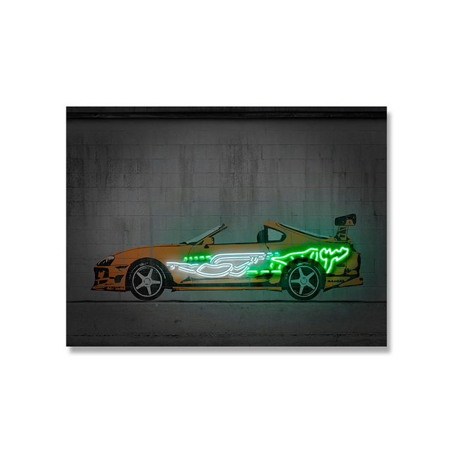 Obraz plakatowy Neon Vehicle Ghostbusters – nowoczesna grafika uliczna, chłopięcy prezent, dekoracja pokojowa, bez ramki - Wianko - 16