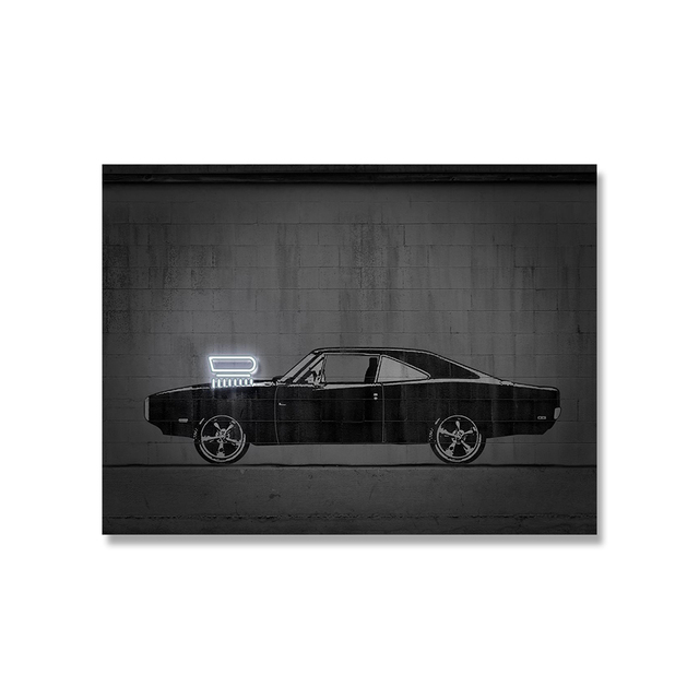 Obraz plakatowy Neon Vehicle Ghostbusters – nowoczesna grafika uliczna, chłopięcy prezent, dekoracja pokojowa, bez ramki - Wianko - 10
