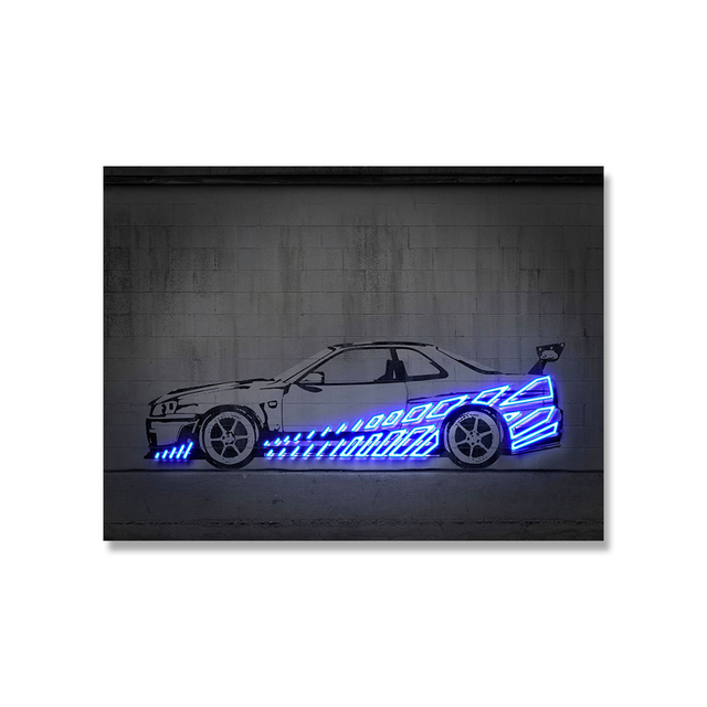 Obraz plakatowy Neon Vehicle Ghostbusters – nowoczesna grafika uliczna, chłopięcy prezent, dekoracja pokojowa, bez ramki - Wianko - 14