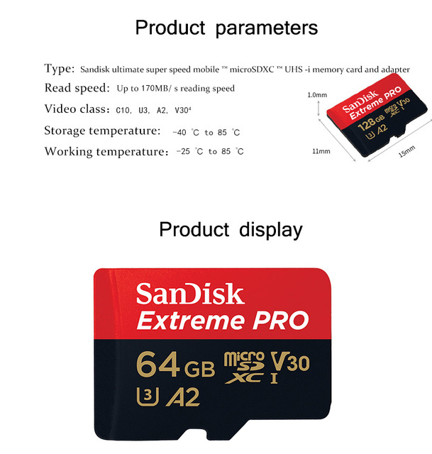 Karta pamięci SanDisk Extreme Pro/Ultra MicroSD, pojemność 128GB/64GB/256GB/400GB, klasa 10, kompatybilna z 4K, prędkość odczytu U1/U3 - Wianko - 11