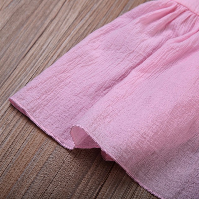 Noworodkowe ubranka dla dziewczynki: różowa koronkowa sukienka z kokardą, topy, spódnica z falbanami i spodenki w kwiatki - 2 sztuki - Wianko - 8