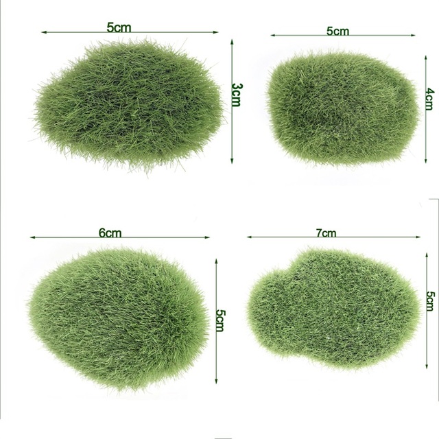 Paczka 10 sztuk zielonego sztucznego mechu - dekoracja do ogrodu, DIY kamień, kreatywne rzemiosło - Wianko - 7