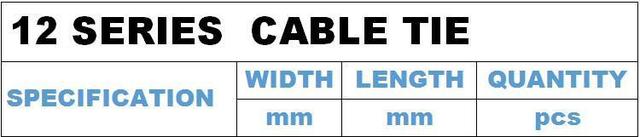 Opaska kablowa samoblokująca 12*550mm z zatrzaskiem - 100 sztuk - Wianko - 61