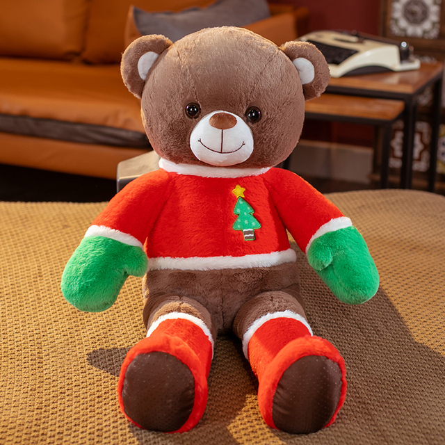 Duża pluszowa zabawka niedźwiadek nadziewana miękkim materiałem, rozmiar 80/100cm, idealna na prezent świąteczny dla dziewczynek i dzieci, ozdoba wnętrza - Wianko - 2