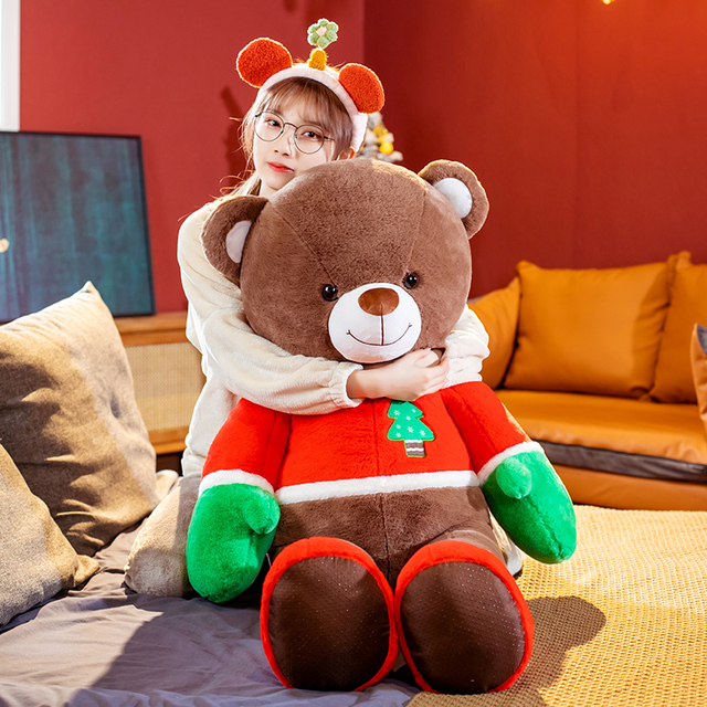 Duża pluszowa zabawka niedźwiadek nadziewana miękkim materiałem, rozmiar 80/100cm, idealna na prezent świąteczny dla dziewczynek i dzieci, ozdoba wnętrza - Wianko - 5