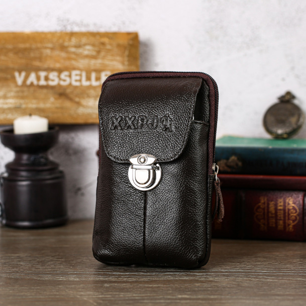 Męskie skórzane portfele zamykane na zamek błyskawiczny z kieszenią na monety, idealne dla sportowców i miłośników biegania - Wianko - 1