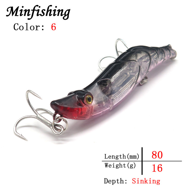 Krewetka sztuczna przynęta Minfishing Minnow, twarde Crankbaits jerkbait, 8 cm, 16 g - Wianko - 7