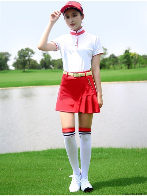 Golf damskie letnie ubrania z krótkim rękawem - szybkie, suche, wygodne - spódnice - AA60488 - Wianko - 10