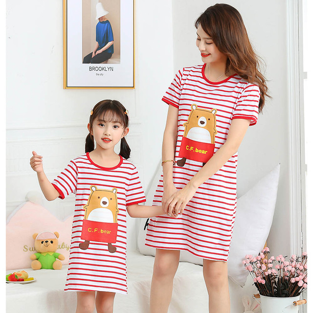 Piżama nocna dziecięca dla dziewczynki i kobiet, bawełniana, różowy kot, letnia, wygodna - Wianko - 12