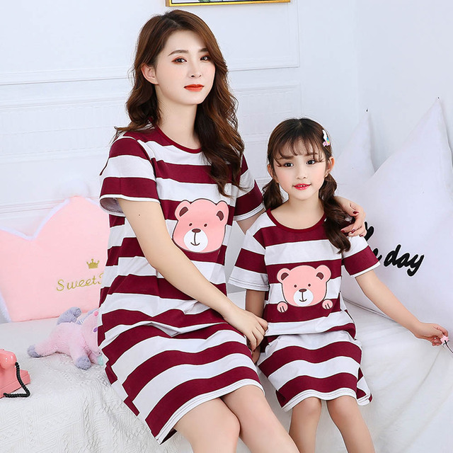 Piżama nocna dziecięca dla dziewczynki i kobiet, bawełniana, różowy kot, letnia, wygodna - Wianko - 38