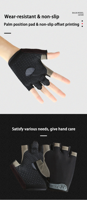 Rękawice rowerowe pół palca antypoślizgowe - oddychające, przeciwwstrząsowe - dla kobiet i mężczyzn w outdoorowych i motocyklowych sportach - Wianko - 5