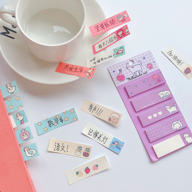 Notatnik Mini Kawaii z 100 arkuszami, indeksami dekoracyjnymi i samoprzylepnymi naklejkami DIY - dla dziewczyn, idealny do klasyfikacji i tworzenia uroczych kartek - Wianko - 5
