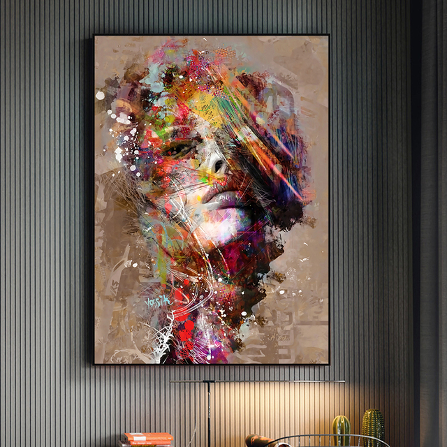 Obrazy plakaty na płótnie - abstrakcyjne portrety seksownych kobiet do dekoracji salonu - Wianko - 36