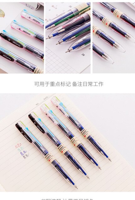 Długopis 40 sztuk z przezroczystym korpusikiem w 4 kolorach, idealny dla ucznia japońskiej szkoły - Wianko - 6