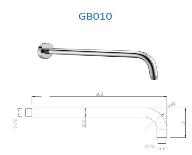 Mosiężna rura prysznicowa sufitowa 22mm z chromem do deszczownicy - Wianko - 3