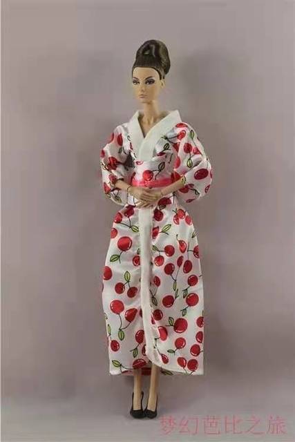 Długa sukienka Kimono Yukata dla lalki Barbie, 1/6 BJD, japoński styl, akcesoria dla lalek - Wianko - 1