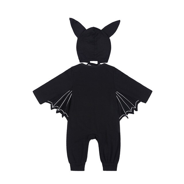Kombinezon z skrzydłami Halloween dla noworodka dziewczynki i chłopca + czapka batman - zestaw kostiumowy - Wianko - 5
