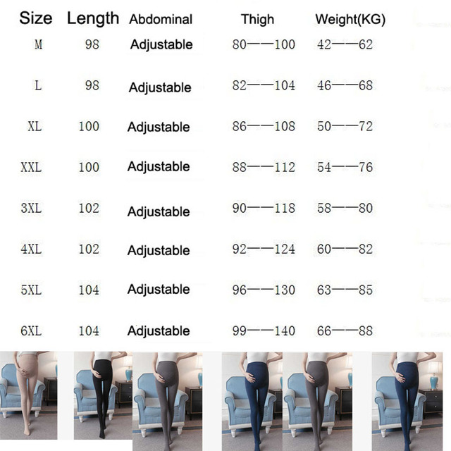 Legginsy ciążowe damskie w jednolitym kolorze M-6XL, regulowane, luźne, długie spodnie, noszone przez 40-125KG kobiet w ciąży - Wianko - 11