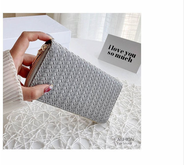 Długi portfel damski wykonany ze skóry z frędzlami - kobiecy portfel 2021 z kopertówką, książeczką czekową i przegrodami - Wianko - 19
