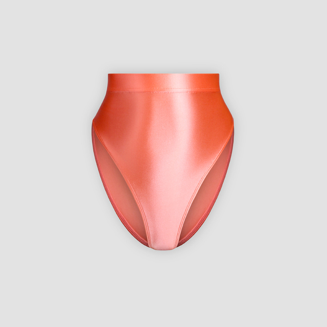 Błyszczące jedwabiste bikini wysokiej talii w kształcie litery T - Wianko - 28
