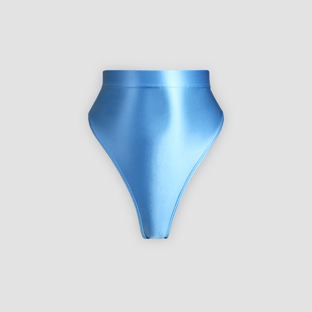 Błyszczące jedwabiste bikini wysokiej talii w kształcie litery T - Wianko - 26