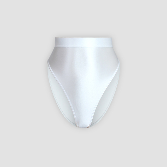 Błyszczące jedwabiste bikini wysokiej talii w kształcie litery T - Wianko - 16