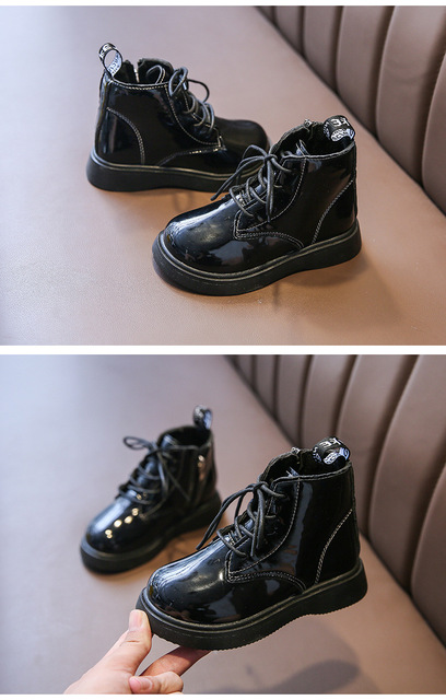 Nowe buty szkolne zimowe Jesień 2021 dla dzieci - krótkie, w stylu brytyjskim, antypoślizgowe, dla chłopców i dziewcząt G289 - Wianko - 7