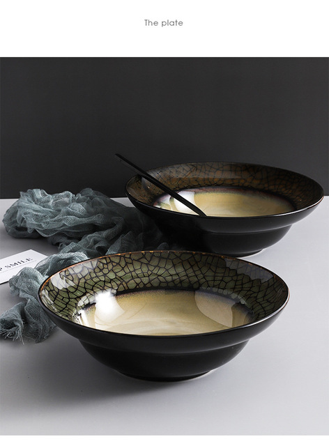 Duża ceramiczna miska na zupę w stylu japońskim ręcznie rysowana - 8 cali - Wianko - 11