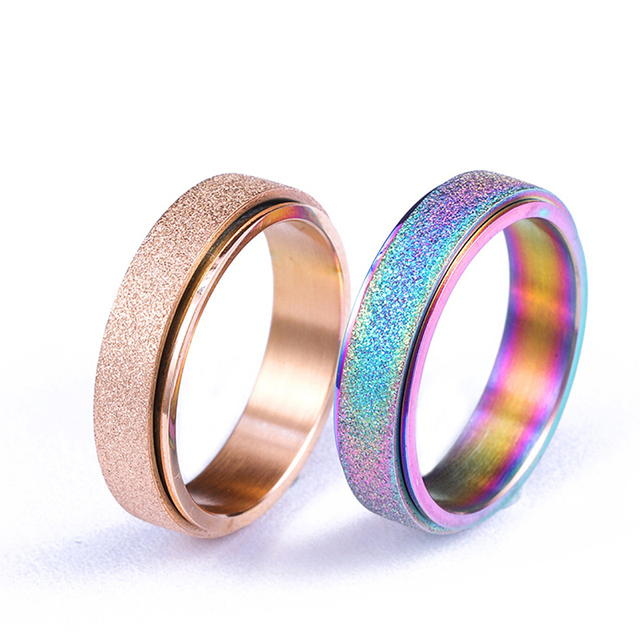 Obrotowe pierścienie łońcucha Stress Relief 9 Style Spinner dla mężczyzn i kobiet - biżuteria prezentowa - Wianko - 5