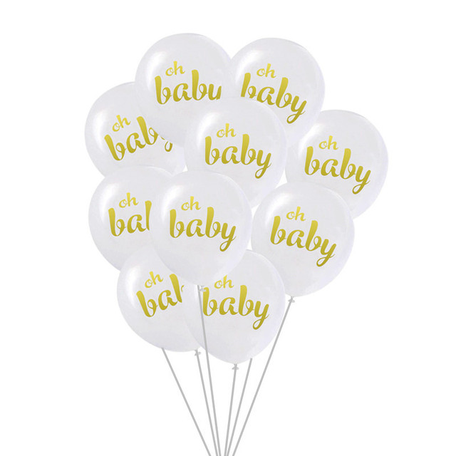 10 sztuk lateksowych balonów Oh Baby z konfetti na przyjęcie gwiazd serca na płeć dziecka i ślubne dekoracje - Wianko - 2