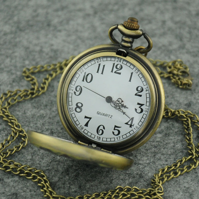 Kieszonkowy zegarek Vintage Diamond kwarcowy z większymi rozmiarami i naszyjnikowym łańcuszkiem - Wianko - 3