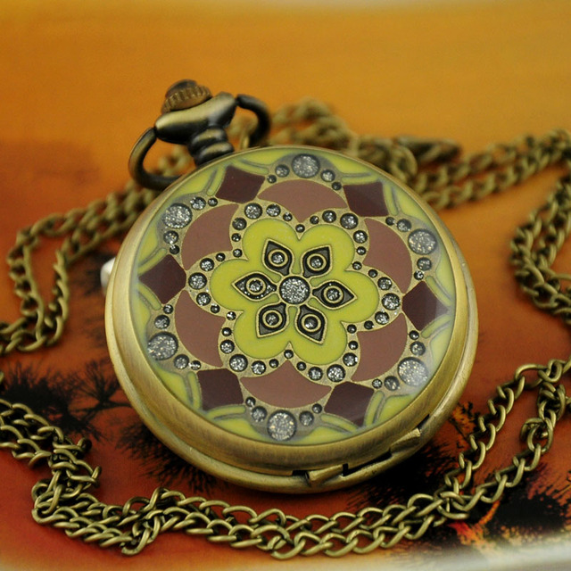 Kieszonkowy zegarek Vintage Diamond kwarcowy z większymi rozmiarami i naszyjnikowym łańcuszkiem - Wianko - 2