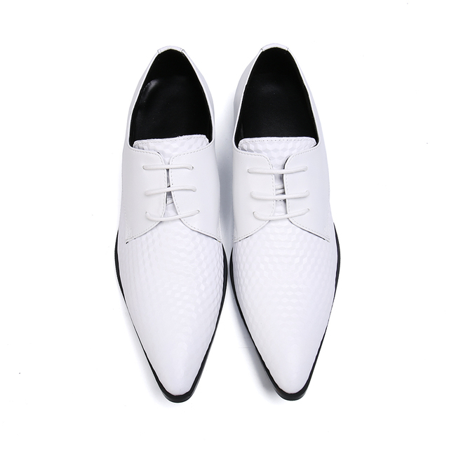 Modne męskie buty skórzane do biura z szpiczastym nosem - duże rozmiary - Wianko - 89
