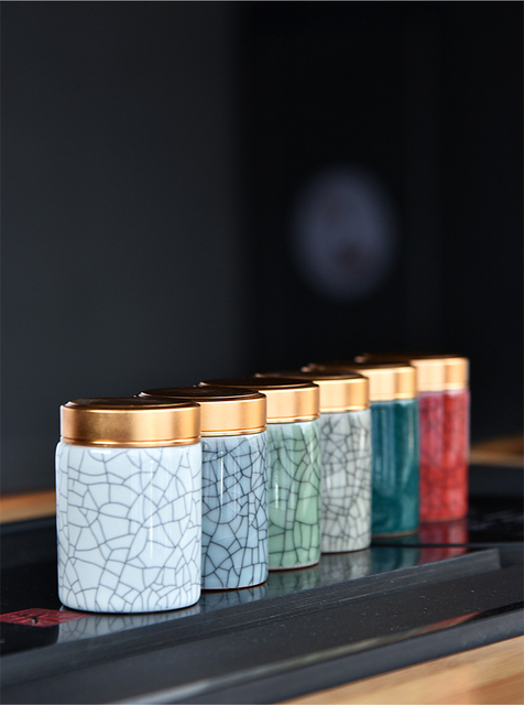 Nowoczesne mini-puszki na herbatę z ceramiki z pokrywkami ze stopu gospodarstwa domowego - Wianko - 5