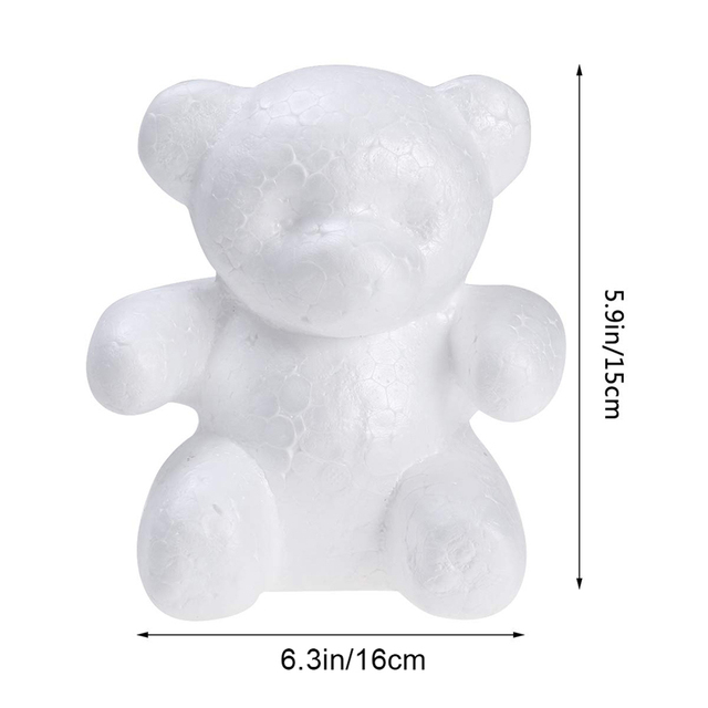 Styropianowy biały niedźwiedź dekoracyjny DIY na imprezę świąteczną (1 szt.) - Wianko - 7