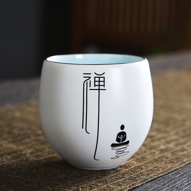 Filiżanka kawy kubek herbaty miska chiński zestaw akcesoria do herbaty 4 sztuki ręcznie wykonane z ceramiki - Wianko - 3
