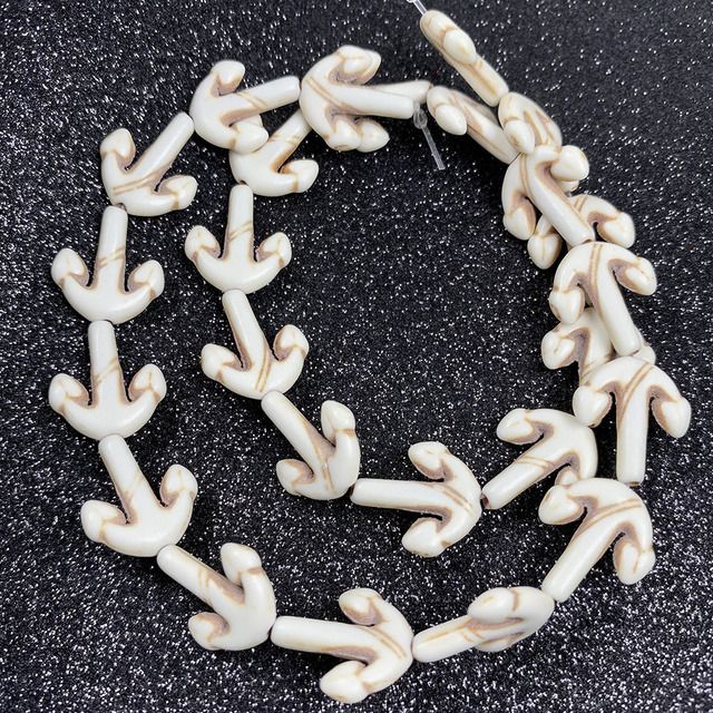 26 sztuk koralików białych z turkusowym kamieniem w kształcie kotwicy do tworzenia biżuterii DIY - bransoletki, naszyjniki (rozmiar 13x15mm) - Wianko - 3