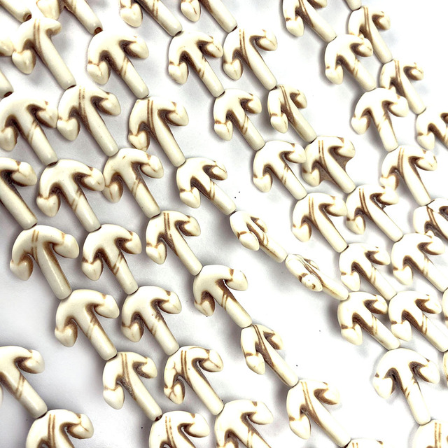 26 sztuk koralików białych z turkusowym kamieniem w kształcie kotwicy do tworzenia biżuterii DIY - bransoletki, naszyjniki (rozmiar 13x15mm) - Wianko - 5