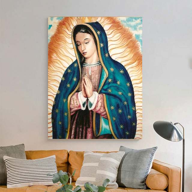Pełne diamentowe kwadraciki - DIY diamentowe malowanie Pani z Guadalupe - Martha's lady  - wysoka jakość - Wianko - 3