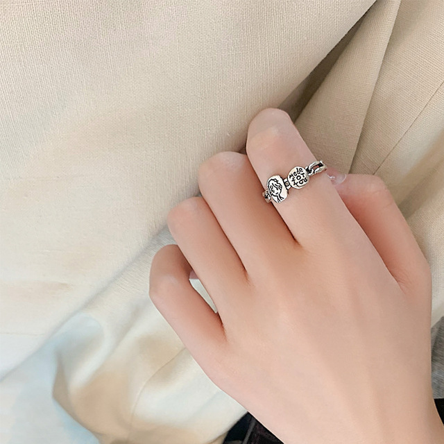 Nowy pierścień ręcznie wykonany z metalu - biżuteria z Japonii i Korei Południowej 2021 - Wianko - 7