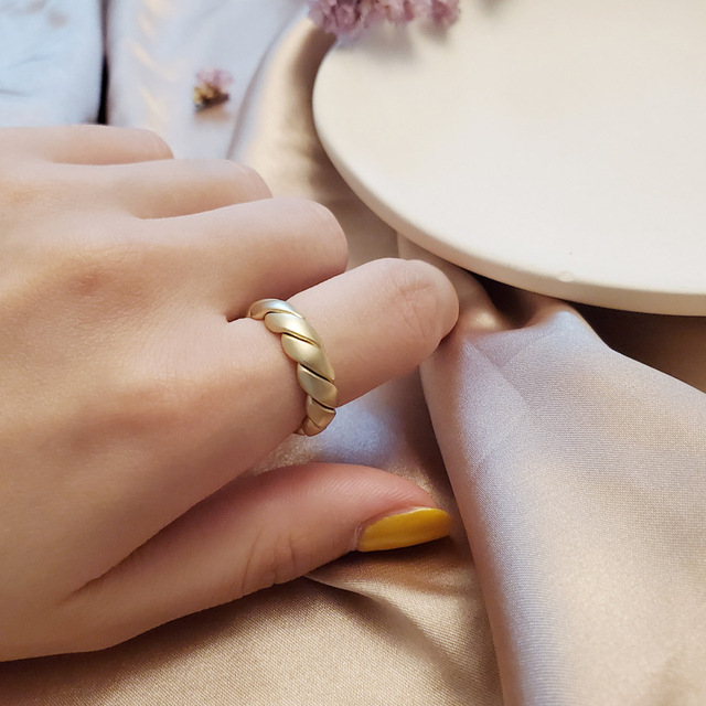 Nowy pierścień ręcznie wykonany z metalu - biżuteria z Japonii i Korei Południowej 2021 - Wianko - 5