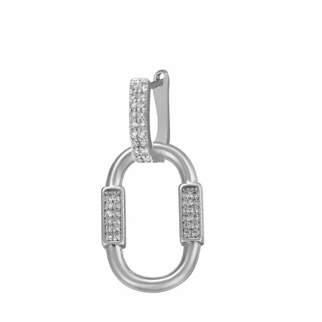 Kolczyki Hoop QMHJE z geometrycznym kluczem, metalowym paskiem, prostokątnym i kwadratowym kształtem, zdobione kryształami CZ, złoty i srebrny kolor, biżuteria dla kobiet - Wianko - 8
