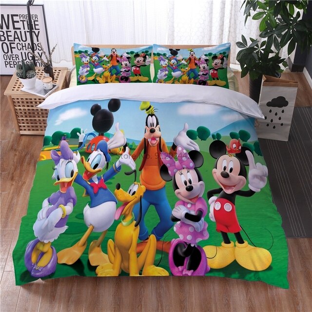 Zestaw minionychły Disney Mickey Mouse i Minnie Mouse - kołdra + poszewka + kapa na kołdrę - Europa/Australia - Wianko - 2