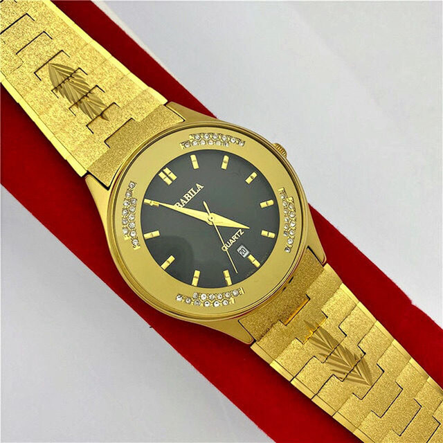Męski zegarek kwarcowy z 2021 roku, ultra cienki, retro, rzeźbiony, ze złoconym ruchem, z diamentem i kalendarzem - Wianko - 5
