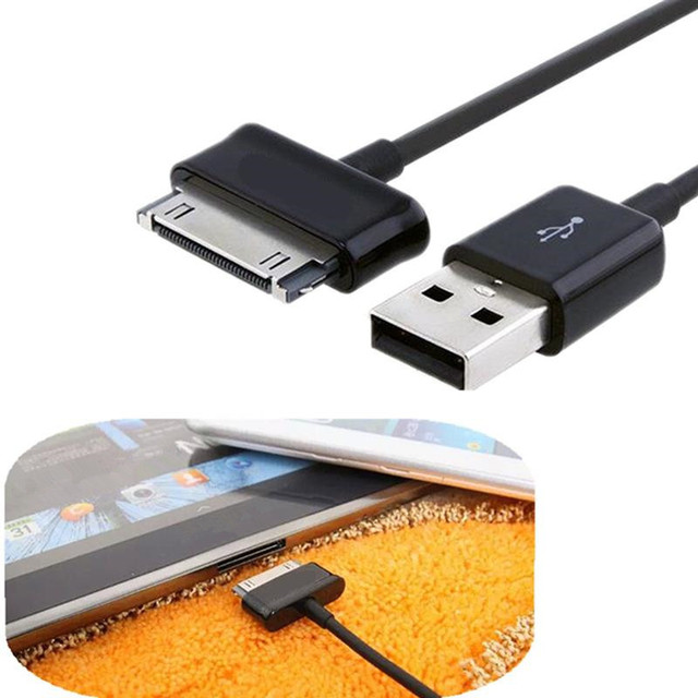 Kabel USB do ładowania danych do Samsung Galaxy Tab 10.1 i 8.9 (P1000, P3100, P1010, N8000, P5100, P5110, P7510, P7500, P6200) - czarny - Wianko - 3